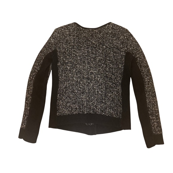 LOFT Moto Jacket Full Zip Black Knit Cotton Blend Womenswear - Picture 3 of 9